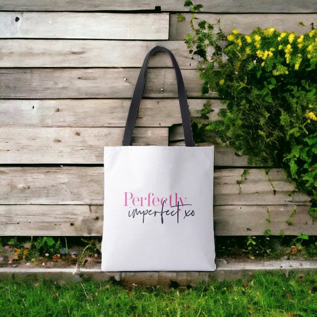 Tote Bag Parfaitement imparfait xo Message Inspirationnel (Créateur téléchargé)