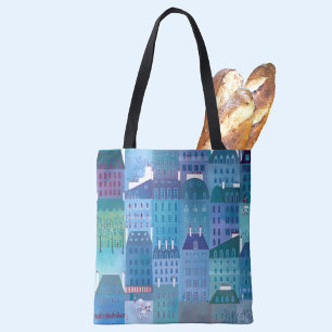 Tote Bag Paris au printemps peinture moderne Cityscape