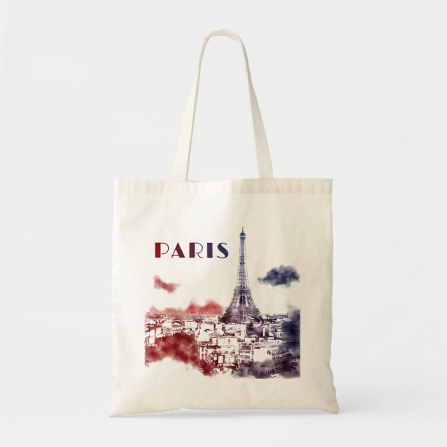 Tote Bag Paris City Skyline Tour Eiffel Voyage France (Devant)