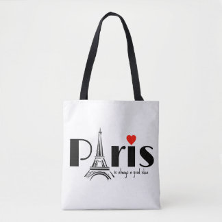 Tote Bag Paris Eiffel Tower Design 