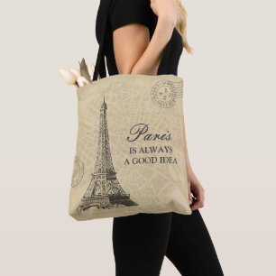 Tote Bag Paris est toujours une carte vintage de ville de