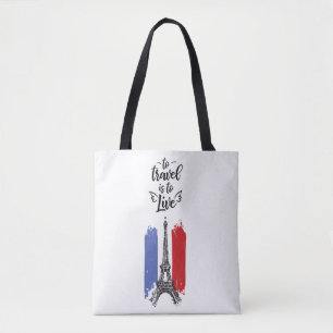 Tote Bag *~* Paris Tour Eiffel Noir Blanc