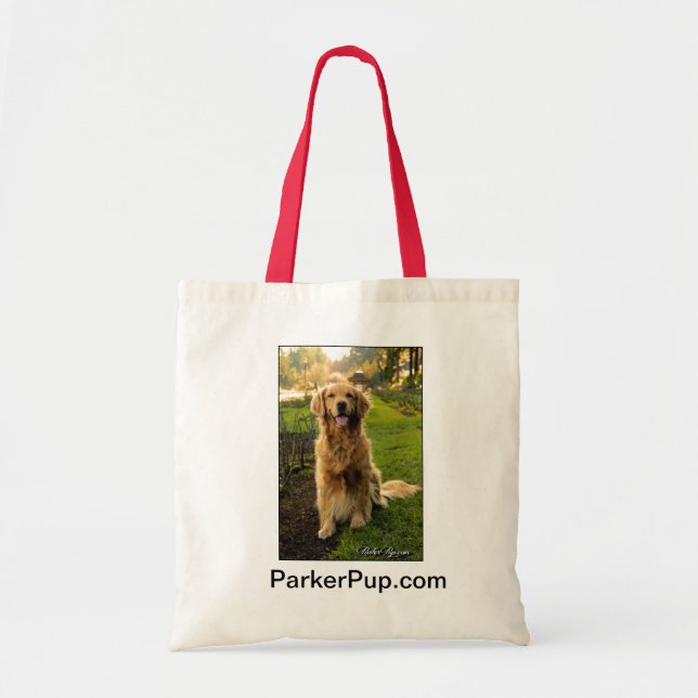 Tote Bag ParkerPup fourre-tout avec la poignée rouge (Devant)