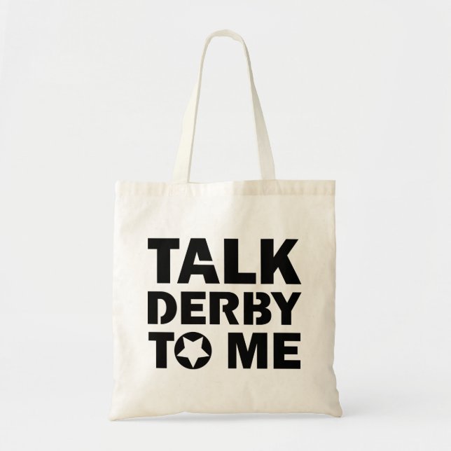 Tote Bag Parlez Derby à moi, Roller Derby Girl Design (Devant)
