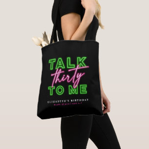 Tote Bag Parlez Trente Pour Moi Sale 30 Neon Vert & Rose