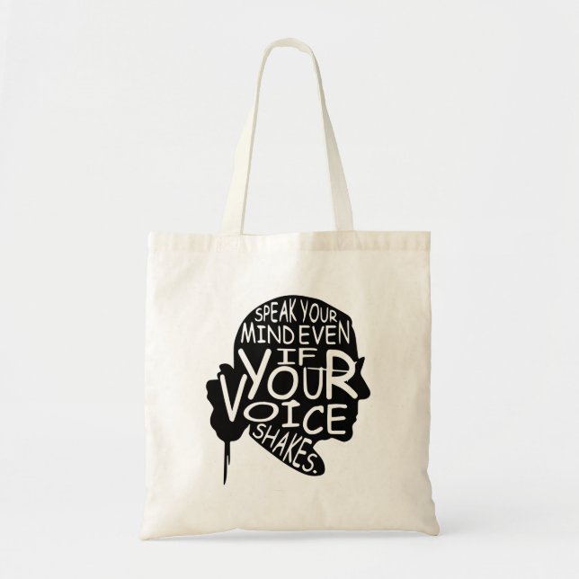 Tote Bag Parlez votre esprit même si votre voix tremble (Devant)