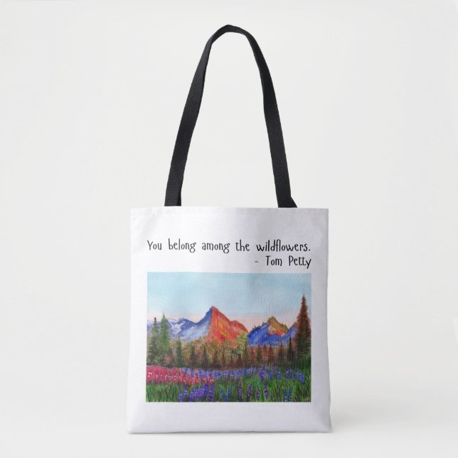 Tote Bag Parmi Les Citations De Foi Inspirationnelle Fleur  (Devant)