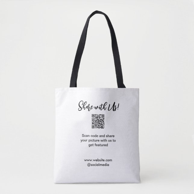 Tote Bag Partagez votre image numérisation QR code ajouter  (Devant)