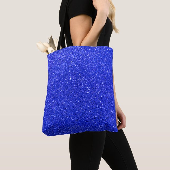 Tote Bag Parties scintillant Bleue (De près)
