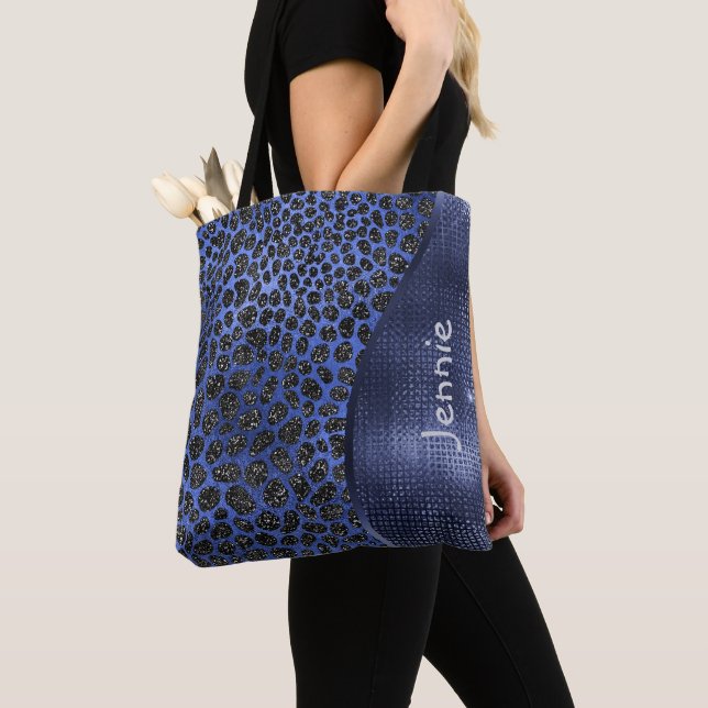 Tote Bag Parties scintillant bleue Poster de animal Glam Wa (De près)