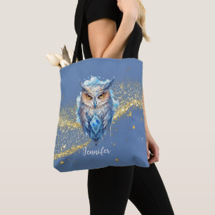 Tote Bag Parties scintillant d'or de la Chouette Bleue et B