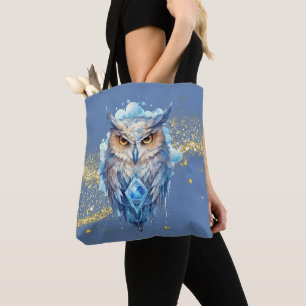 Tote Bag Parties scintillant d'or de la Chouette Bleue et B