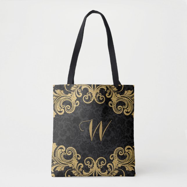 Tote Bag Parties scintillant D'Or Frotte Frame Sur Les Dama (Devant)