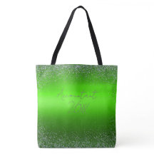 Parties scintillant en métal brossé vert Monogramm