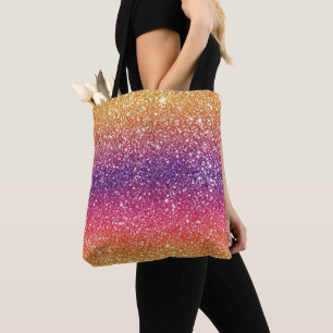 Tote Bag Parties scintillant Golden Purple Ombre