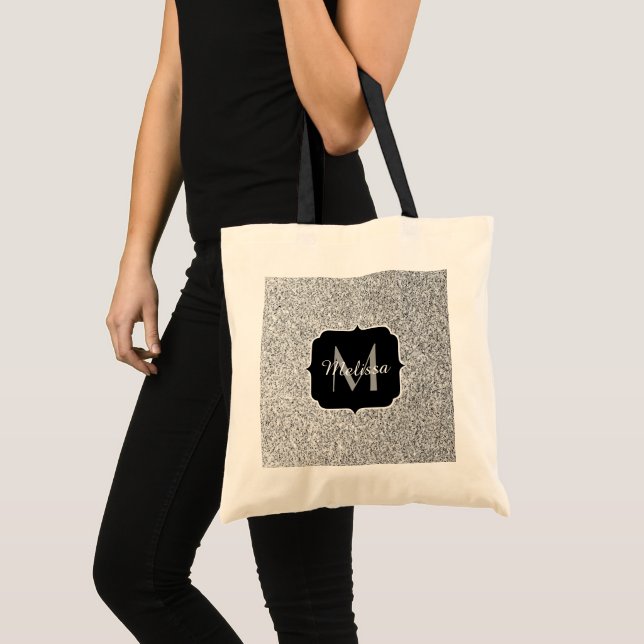 Tote Bag Parties scintillant gris argent scintille Monogram (Devant (produit))