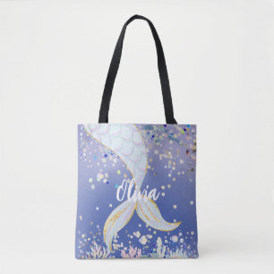 Tote Bag Parties scintillant lunaire Plage de sirène sous l