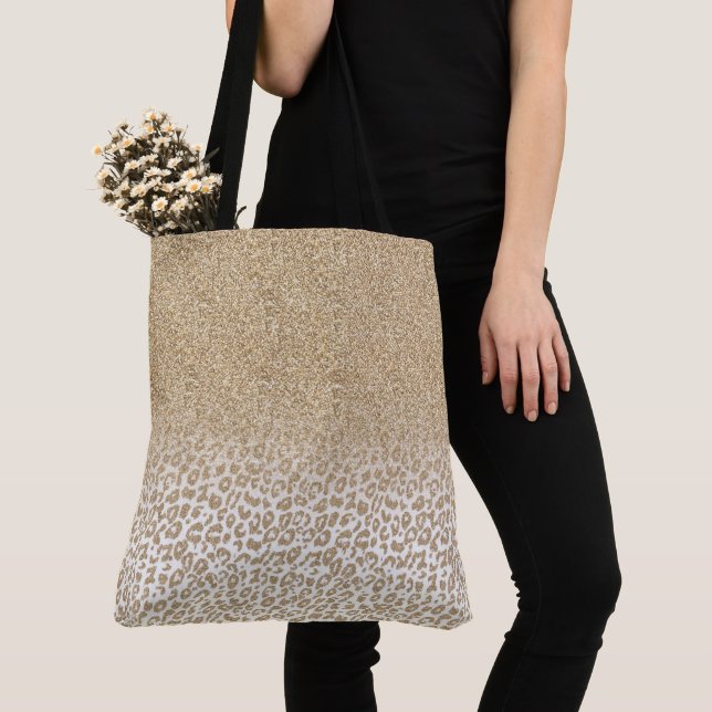 Tote Bag Parties scintillant or tendance et dégradé Emprein (De près)