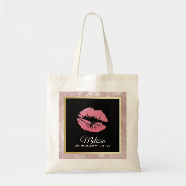 Tote Bag Parties scintillant Rose Lèvres Me Demandez Mon Lè (Devant)