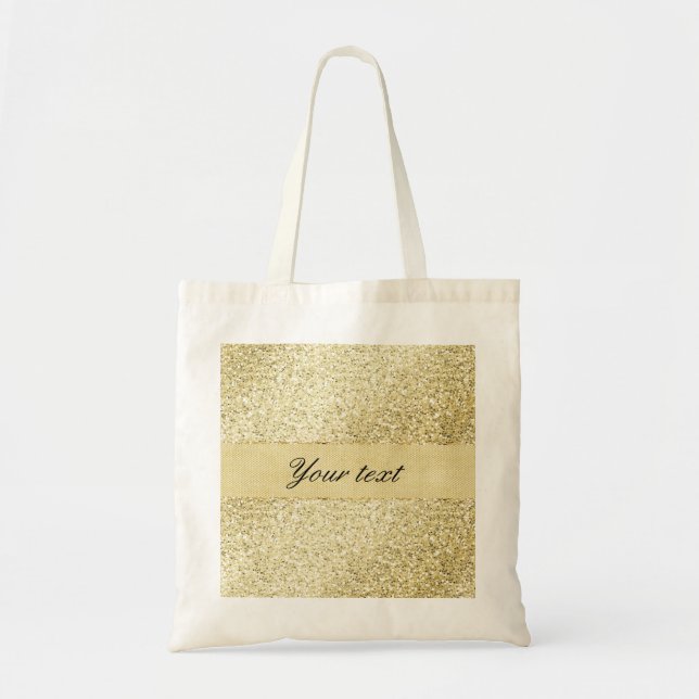 Tote Bag Parties scintillantes de fantaisie d'or de Faux (Devant)