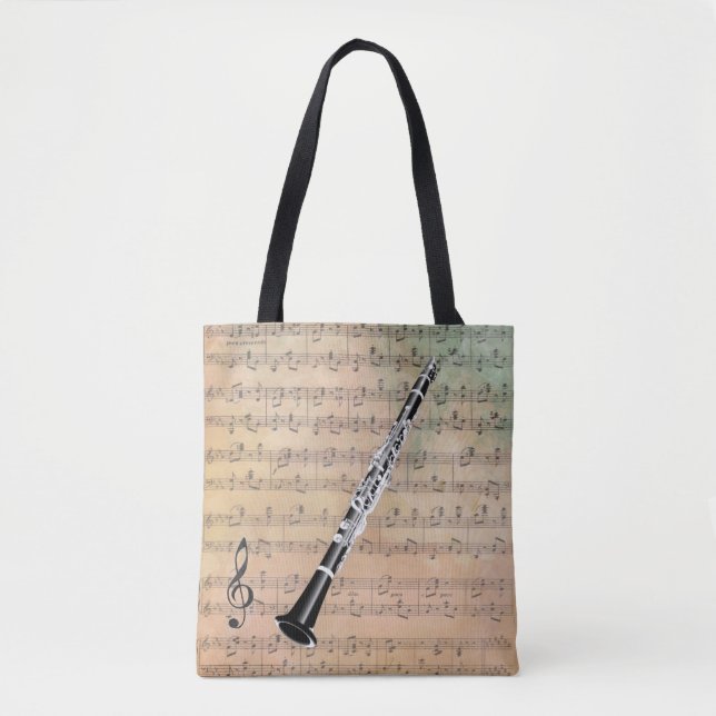 Tote Bag Partition vintage Avec Clarinet (Devant)
