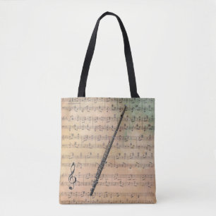 Tote Bag Partition vintage Avec Flûte