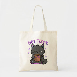 Tote Bag Pas aujourd'hui Grumpy Cat Amoureux de Café Mignon