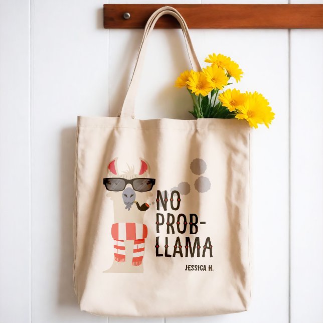 Tote Bag Pas de Prob-Llama (Show your chill attitude and your quirky side with this funky tote bag. )