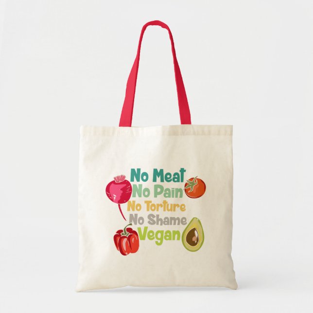 Tote Bag Pas de viande pas de douleur Vegan dire (Devant)