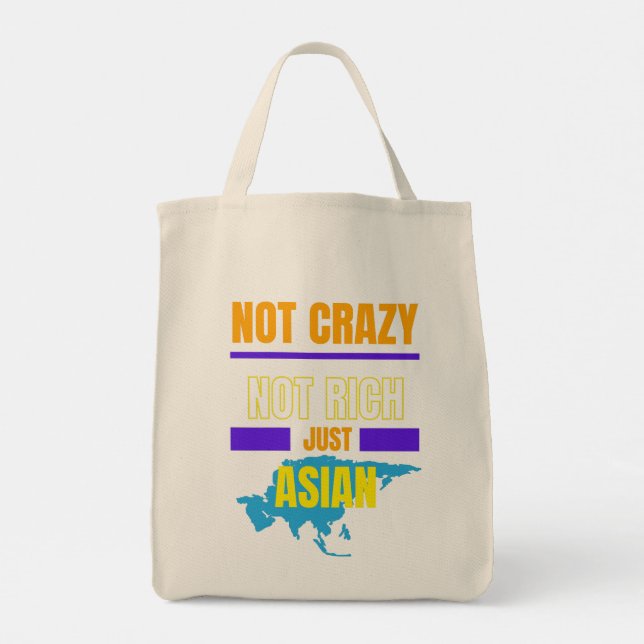Tote Bag Pas fou, pas riche, juste asiatique (Dos)