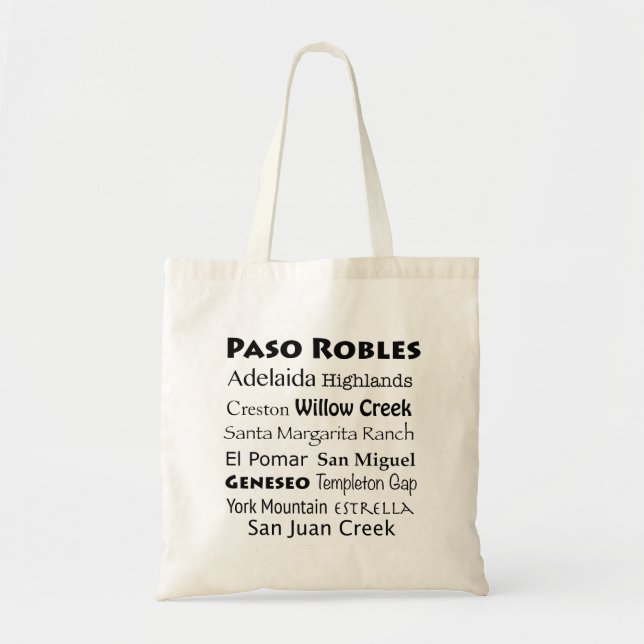 Tote Bag Paso Robles Pays Vins Fourre-tout (Devant)