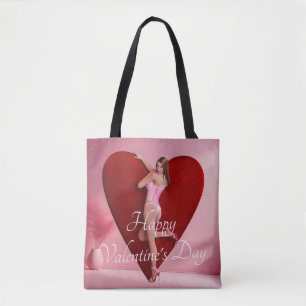 Tote Bag Passionnée Saint Valentin fille dans un corse