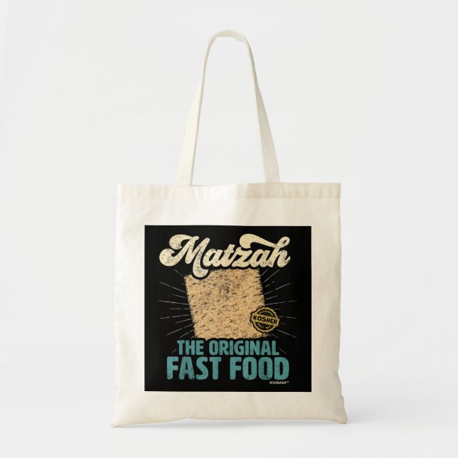 Tote Bag Passover Matzah L'original Fast Food Funny Seder (Devant)