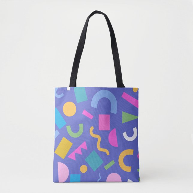 Tote Bag Pastel Abstract Shapes Pattern Design (Devant)