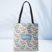 Pastel Arcade Dinosaur Pixel Silhouettes Motif