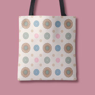 Tote Bag Pastel Babylonien inspiré motif floral