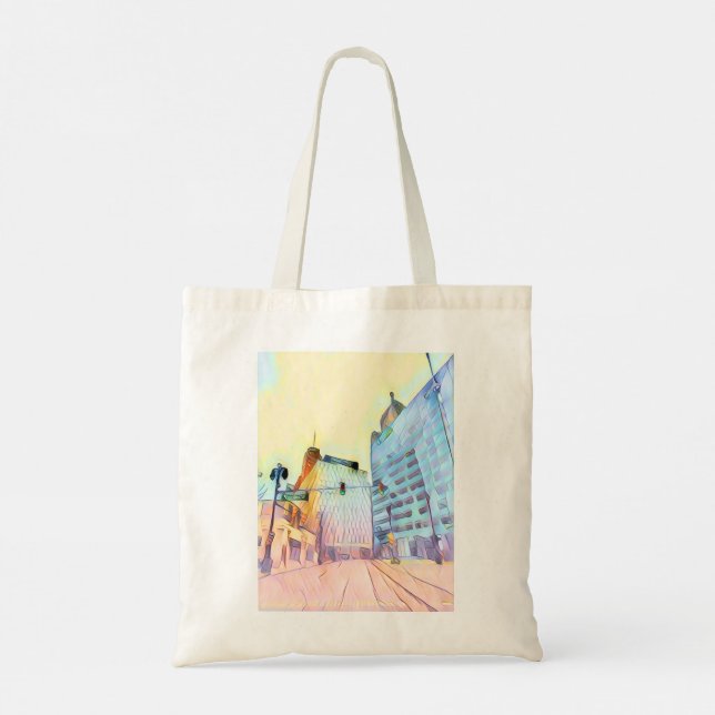 Tote Bag Pastel Cityscape Épicerie Retour (Dos)
