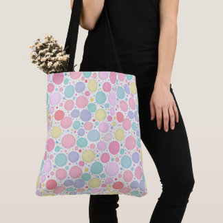 Tote Bag Pastel Dots Un-Perfect Pattern