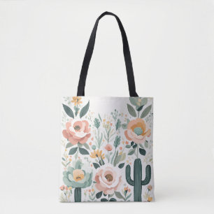 Tote Bag Pastel Floral Fiesta