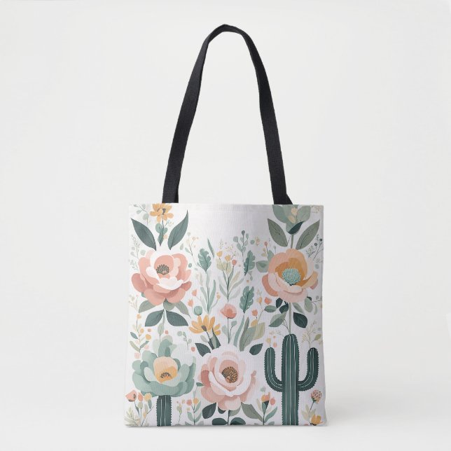 Tote Bag Pastel Floral Fiesta (Devant)