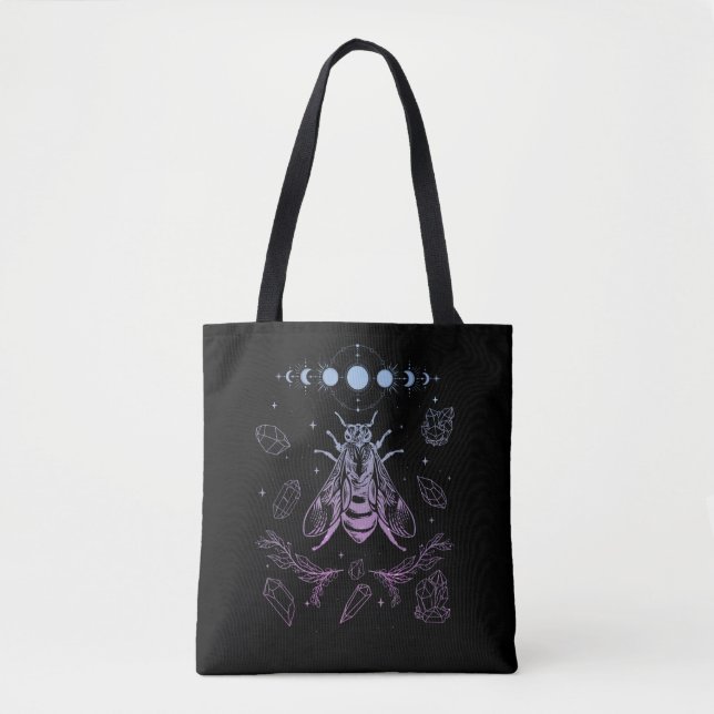 Tote Bag Pastel Goth Moon Insect Gothique Wicca Crescent Be (Devant)