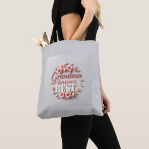 Tote Bag Pastel Grandma Grandma Motif Floral