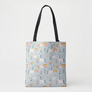 Tote Bag Pastel mignon Rainbow Unicorn Motif