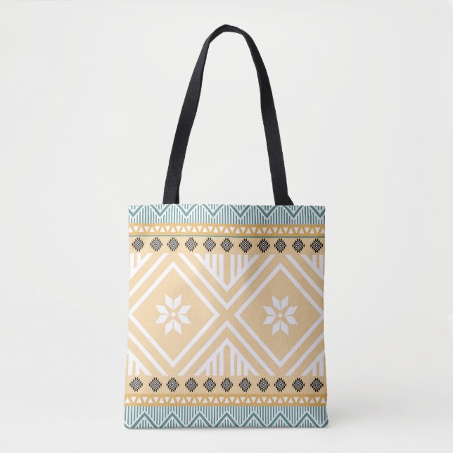 Tote Bag Pastel Native Fabric Motif sans couture, Thai Nati (Devant)
