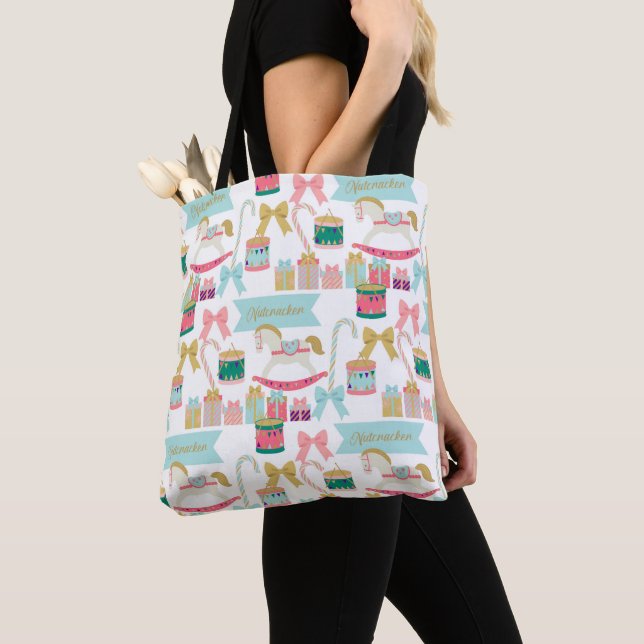 Tote Bag Pastel Nutcracker Toys de vacances Fourre-tout (De près)
