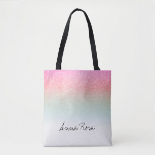 Tote Bag *~* Pastel Ombre Parties scintillant rose pâle
