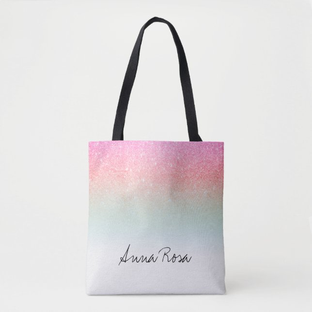 Tote Bag *~* Pastel Ombre Parties scintillant rose pâle (Devant)