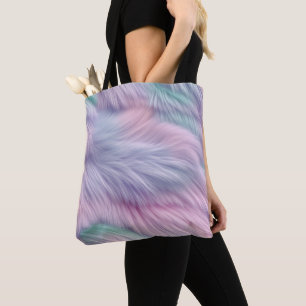 Tote Bag Pastel Rainbow Fur