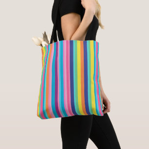 Tote Bag Pastel Rainbow Stripes
