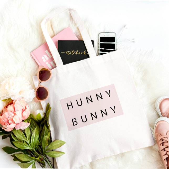 Tote Bag Pastel rose "Lapin Hunny" mignonne Pâques (Créateur téléchargé)